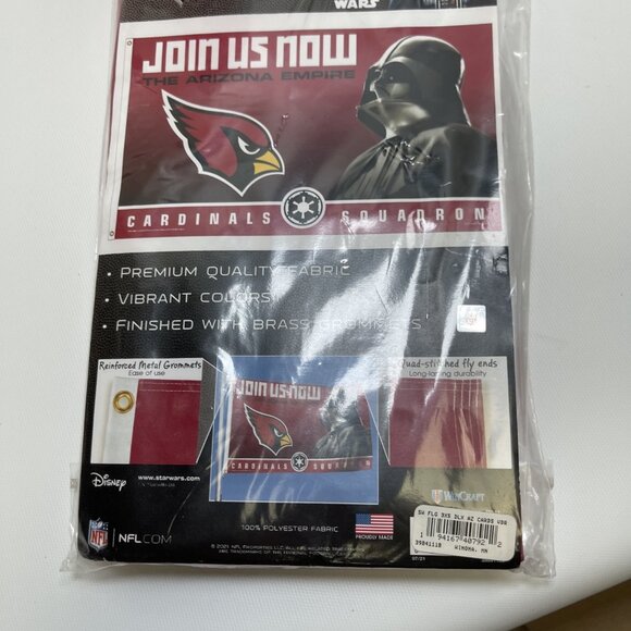NFL Arizona Cardinals x Star Wars Darth Vader Flag Banner 3x5 Blue USA Made NEW - Picture 5 of 5